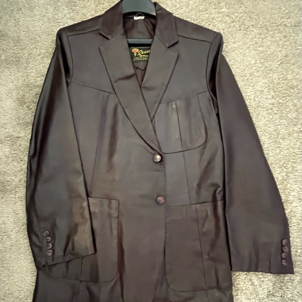 Vintage Brown Leather Blazer